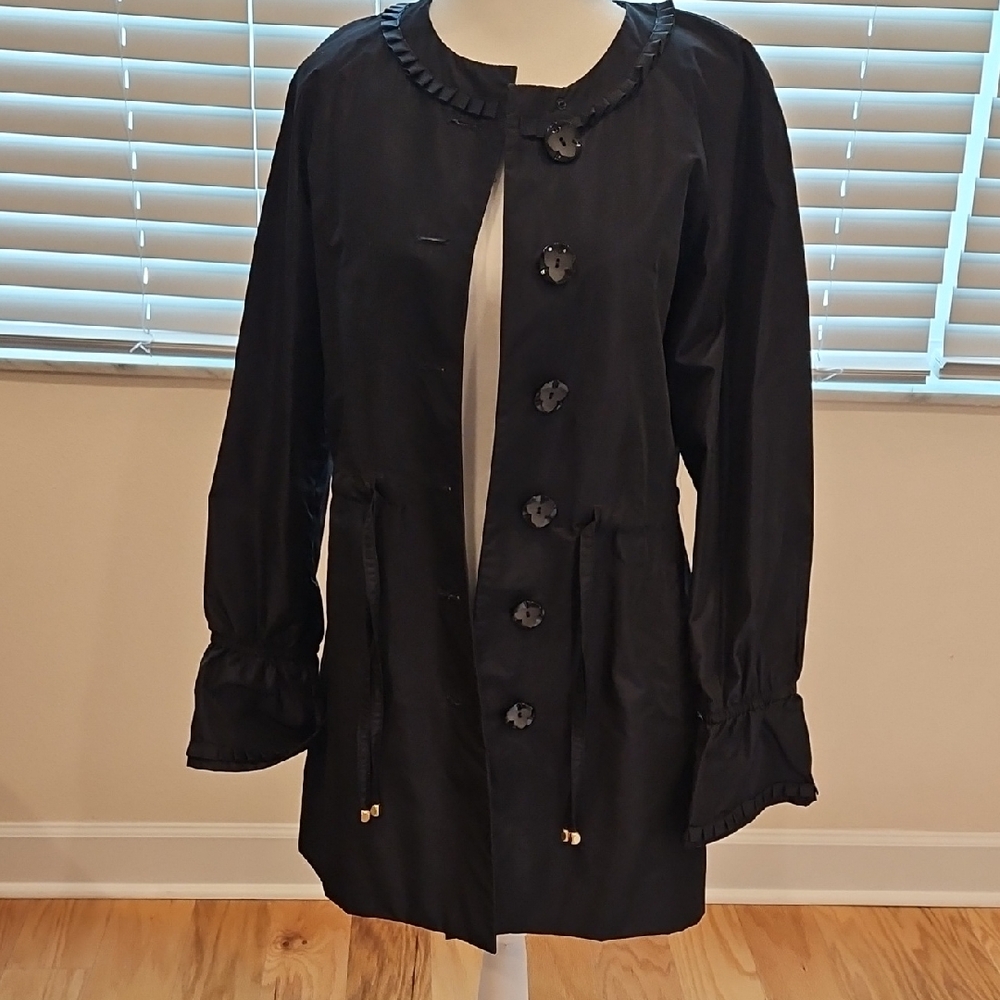 Chic Black Women's Trench Coat